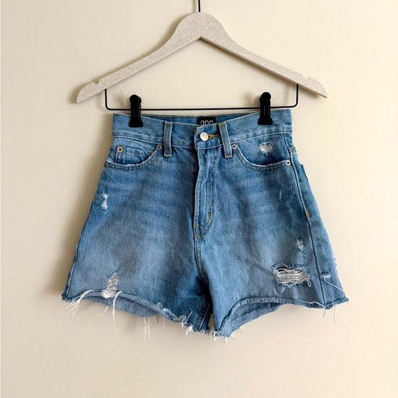 BDG Urban Outfitters A Line Denim Shorts Womens Size 24 Distressed - Picture 1 of 10
